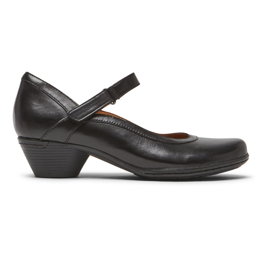 Rockport Flats Sko Dame Svart - Cobb Hill Laurel Mary Jane - ATLI30648